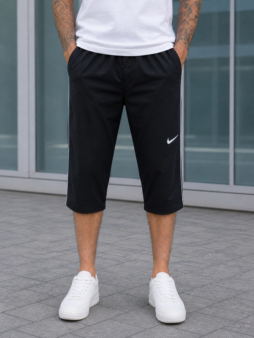 Easy-Wear Terry Shorts-BLACK