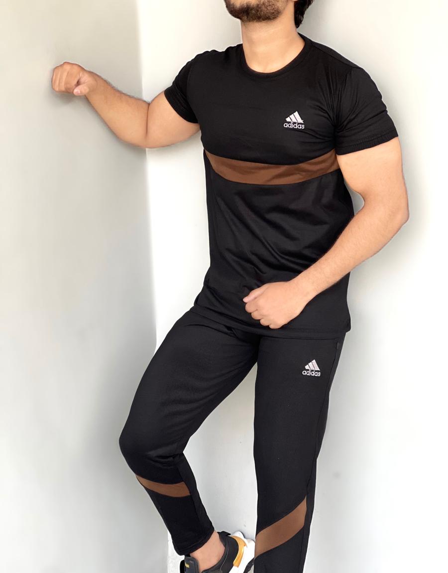 001 FLEXI MOTION COTTON TRACKSUIT - BLACK