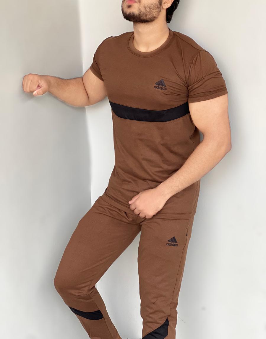 006 Perform Flex Tracksuit coolest cotton tracksuit - brown