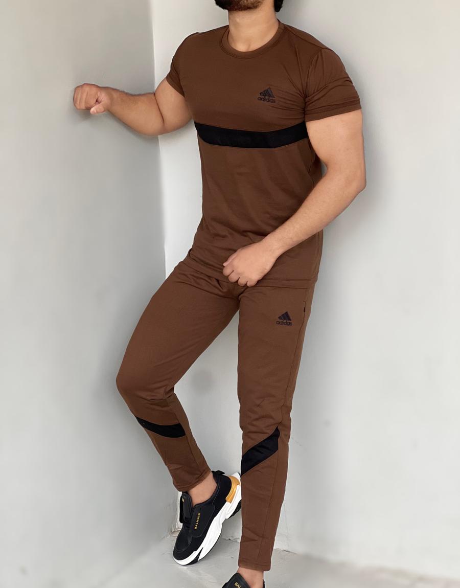 006 Perform Flex Tracksuit coolest cotton tracksuit - brown