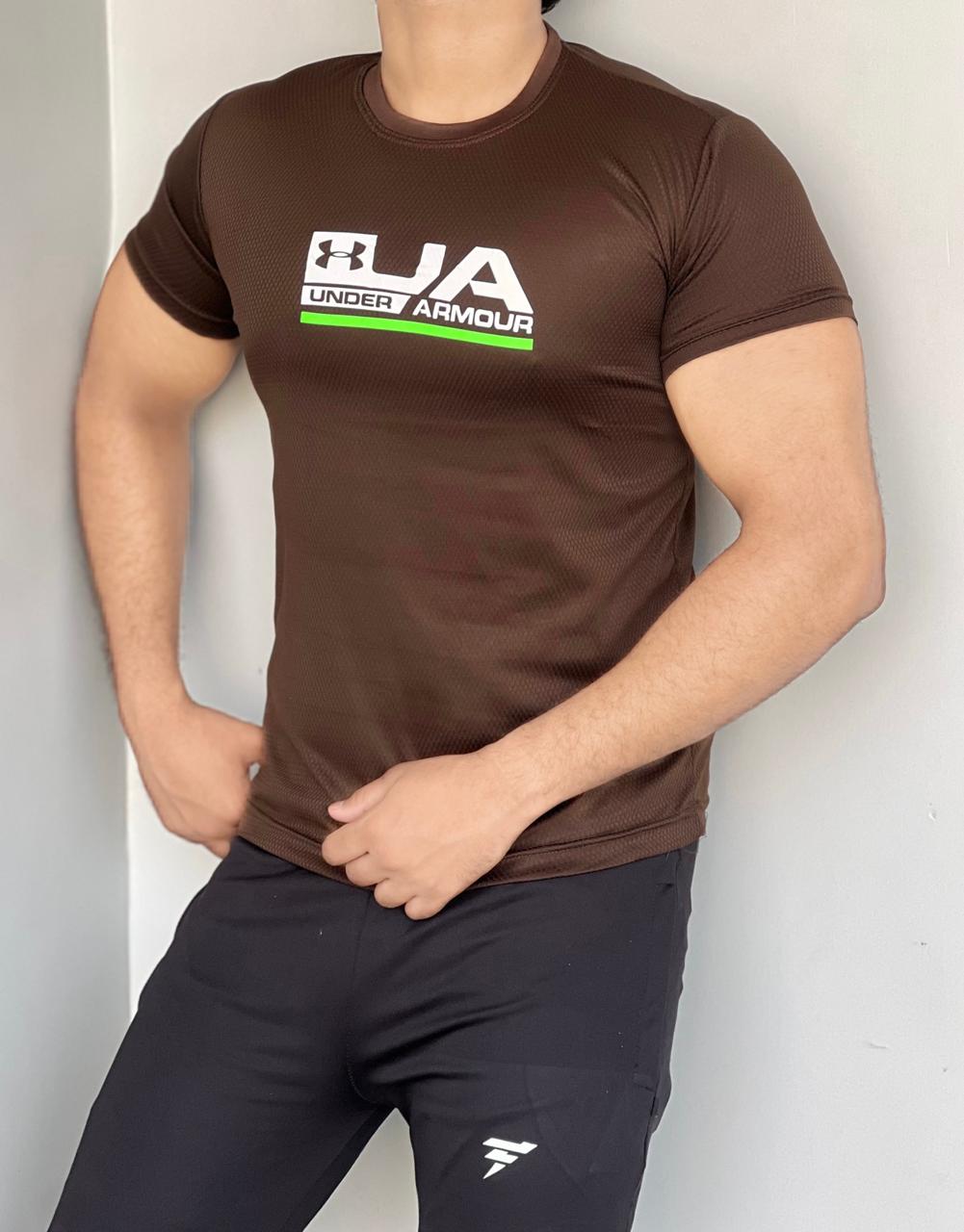 MOVE FLOW DRY-FIT T-SHIRT STRETCHINESS AND LIGHTWEIGHT - BROWN