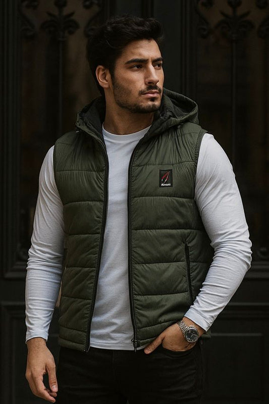 SLEEVLESS REMOVABLE & DETACHABLE JACKET-SEA GREEN