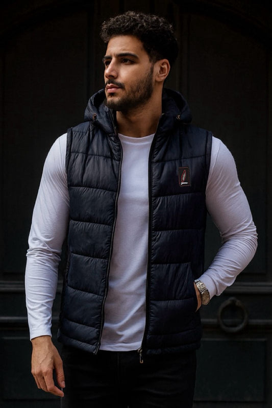 SLEEVLESS REMOVABLE & DETACHABLE JACKET-NAVY BLUE