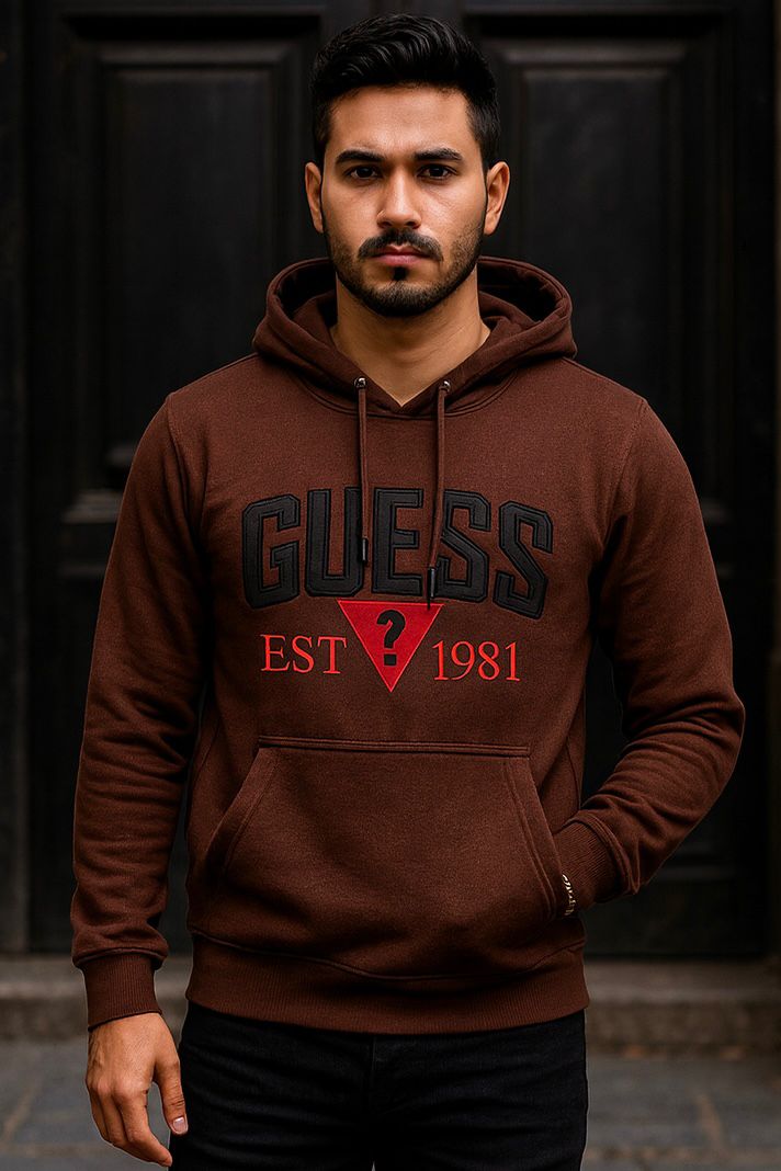 0.03 COMFORTABLE HOODIE WITH UNIQUE STYLE-BROWN