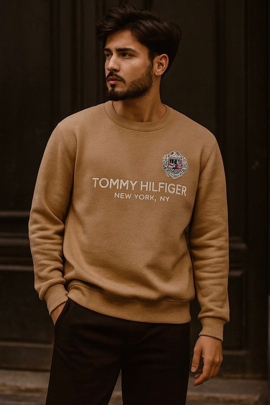 SOFT COTTON FLEECE SWEATSHIRT'S-TAN