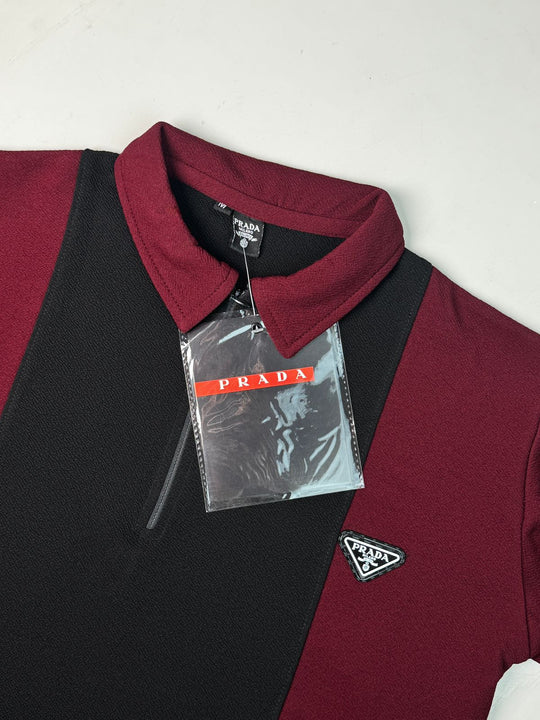 MAROON STRIDE CONTRAST POLO-LF