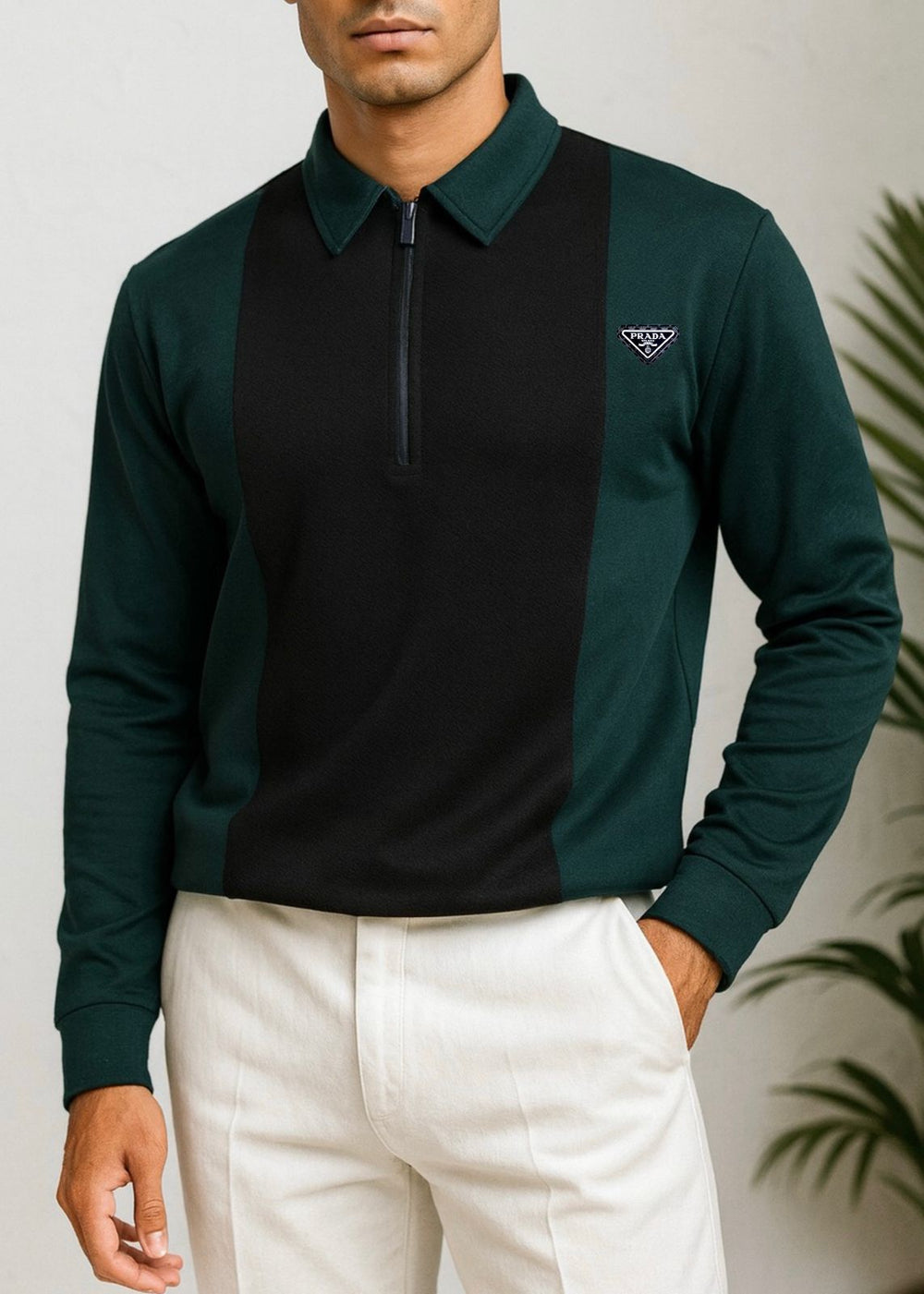 GREEN STRIDE CONTRAST POLO-LF