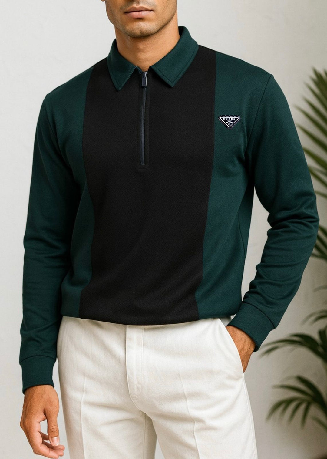 GREEN STRIDE CONTRAST POLO-LF